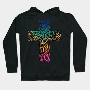 Rainbow Glow Cross Hoodie